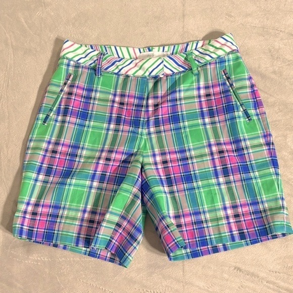 Lady Hagen Pants - Lady Hagan Women’s Golf High Waisted Shorts Size 6 Green Purple Blue Col…